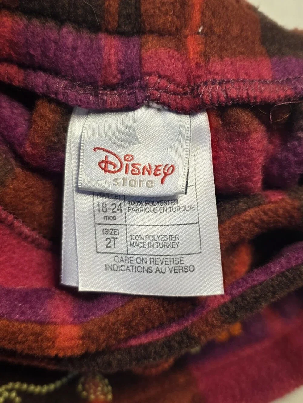 Vintage Disney Plaid Fleece Skort